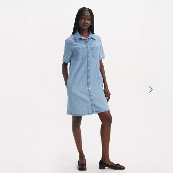 NEW Women’s LEVI'S Louisa Short Sleeve Denim Dress Size XS - Picture 5 of 5